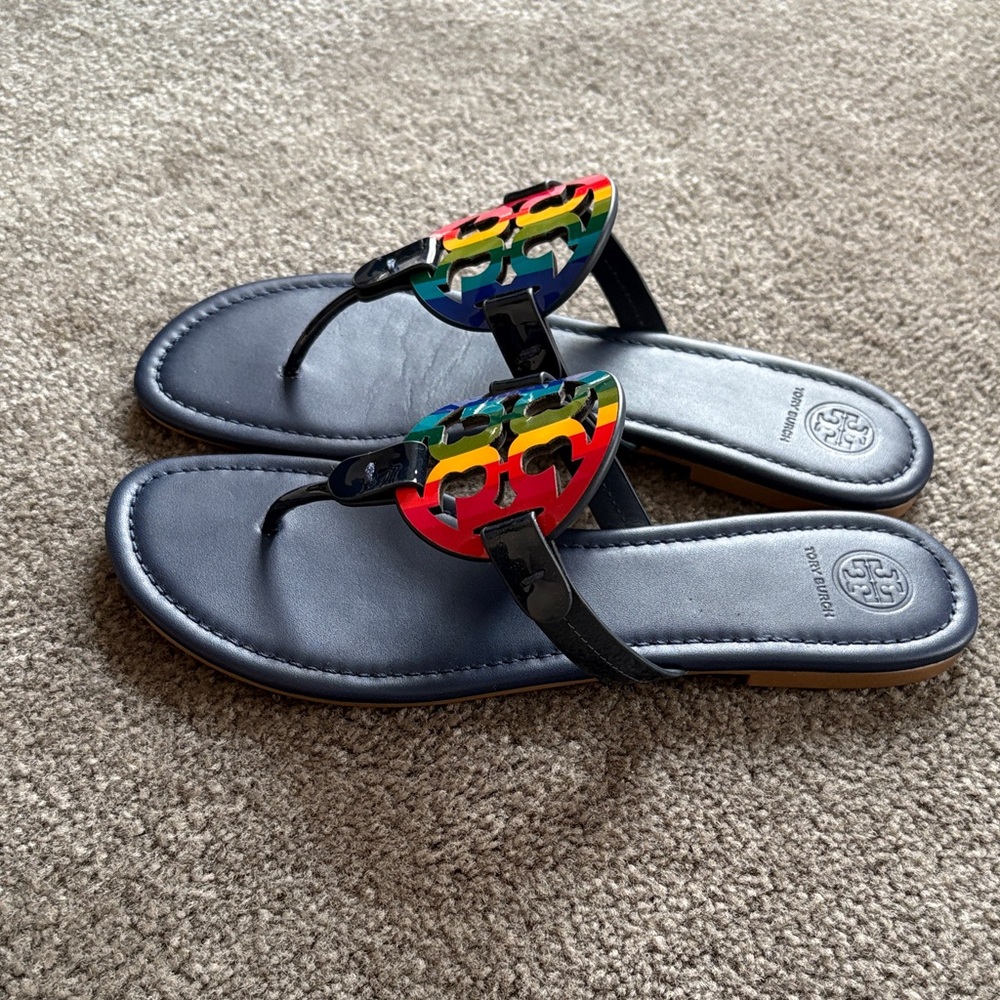 Tory Burch Rainbow Miller Sandals, Size 10.5, like new - Picture 3 of 5